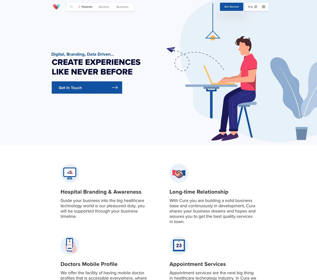 Website business examples from Cura
