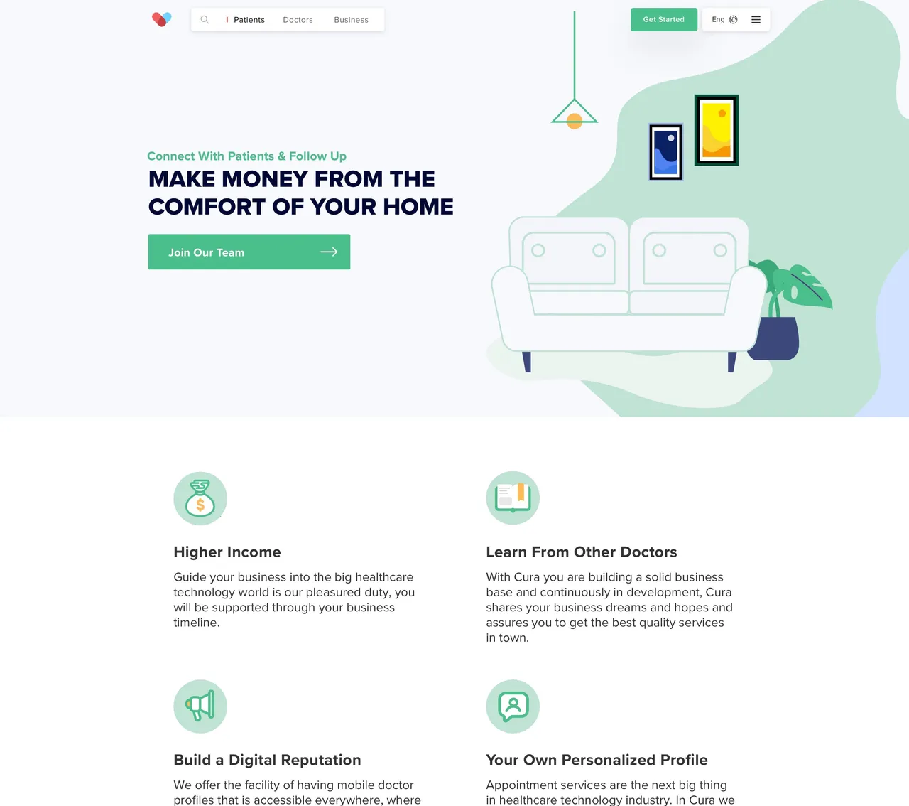 Website doctors examples from Cura